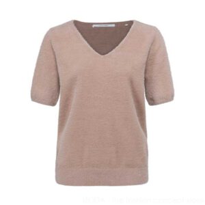 Halbarm-Pullover in kuscheliger Webpelz Qualität - Warm Taupe Brown 18-1000479-122-61318