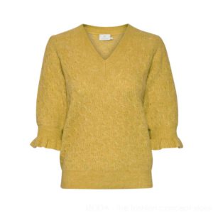 Strick-Pullover mit V-Ausschnitt - Golden Apricot 88-10506294-1410411