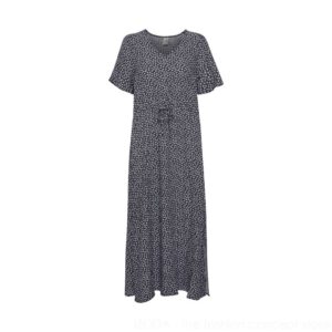 Midilanges Kleid mit V-Ausschnitt und Mille Fleur Print 80-20116385