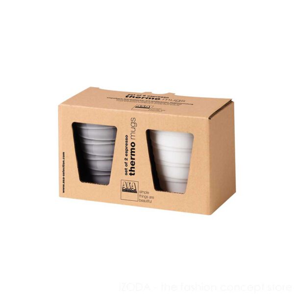 2er Set Thermobecher Espresso twisted, grau - Serie thermo 93-33711024