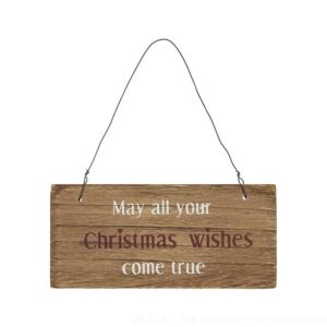 Holzschild mit Text - May all your Christmas wishes come true 2-38500-00