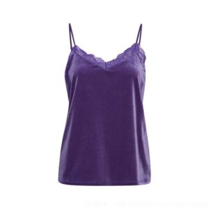 Samt-Top mit Spitzenausschnitt - violet indigo 95-20115523-193750