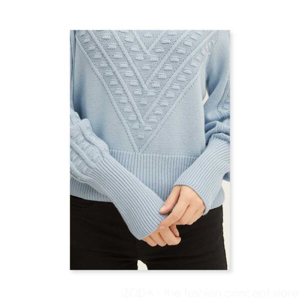 Boxy Pullover mit Zopfmuster und extra breitem Bündchen - Kentucky Blue 121-50207167-153915_01